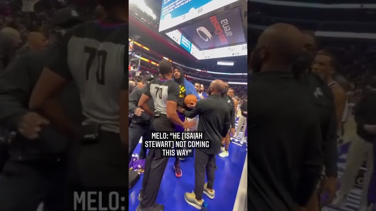 Carmelo Anthony not messing around hilariously tells NBA refs Isaiah Stewart isn't coming back