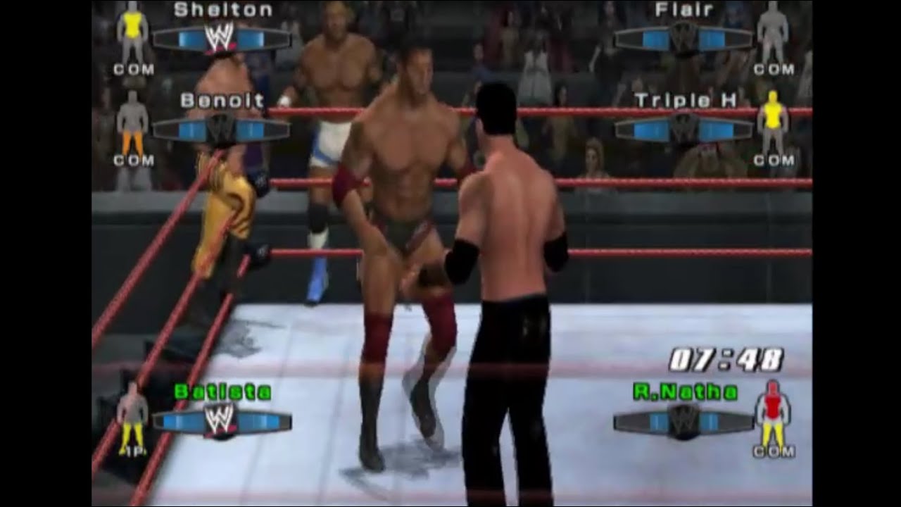 WWE Smackdown! Vs Raw 2006 PS2 2005 6 Man Tag Team Match On Raw 2005