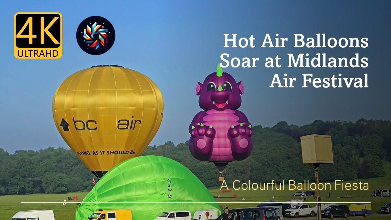 Hot Air Balloons at the Midlands Air Festival 2024 | 4K UHD #hotairballoon