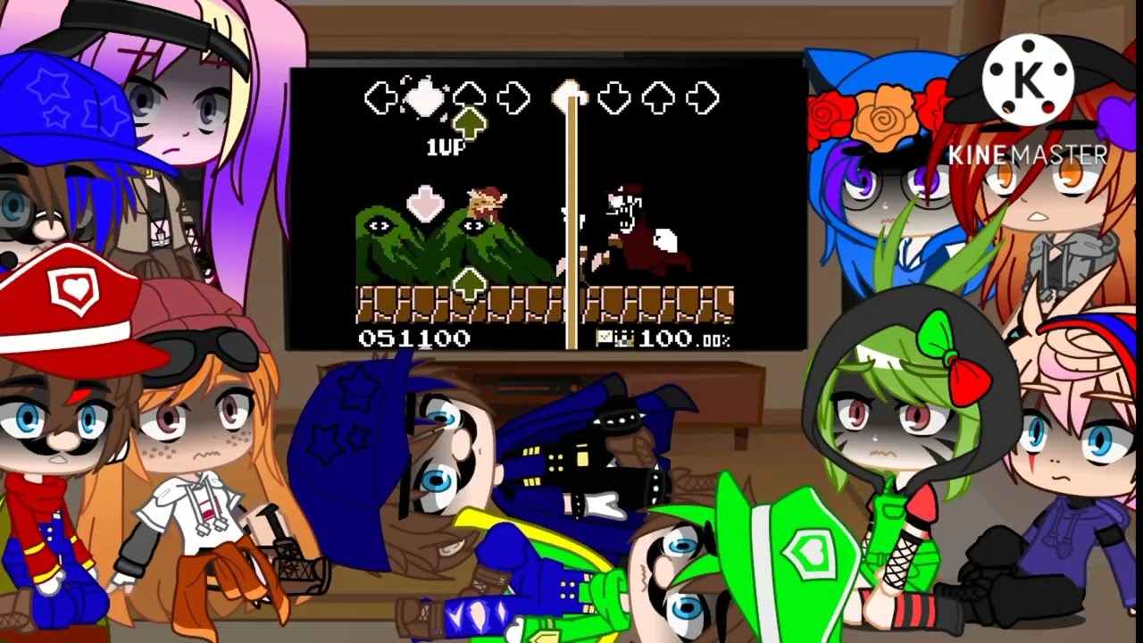smg4 crew react to MX game over gacha club