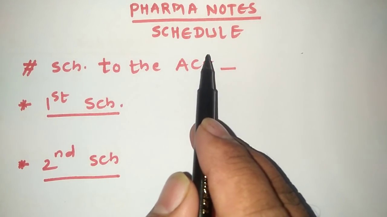 SCHEDULES | TRICS | RRB PHARMACIST EXAM | GPAT | ESIC | PART-17