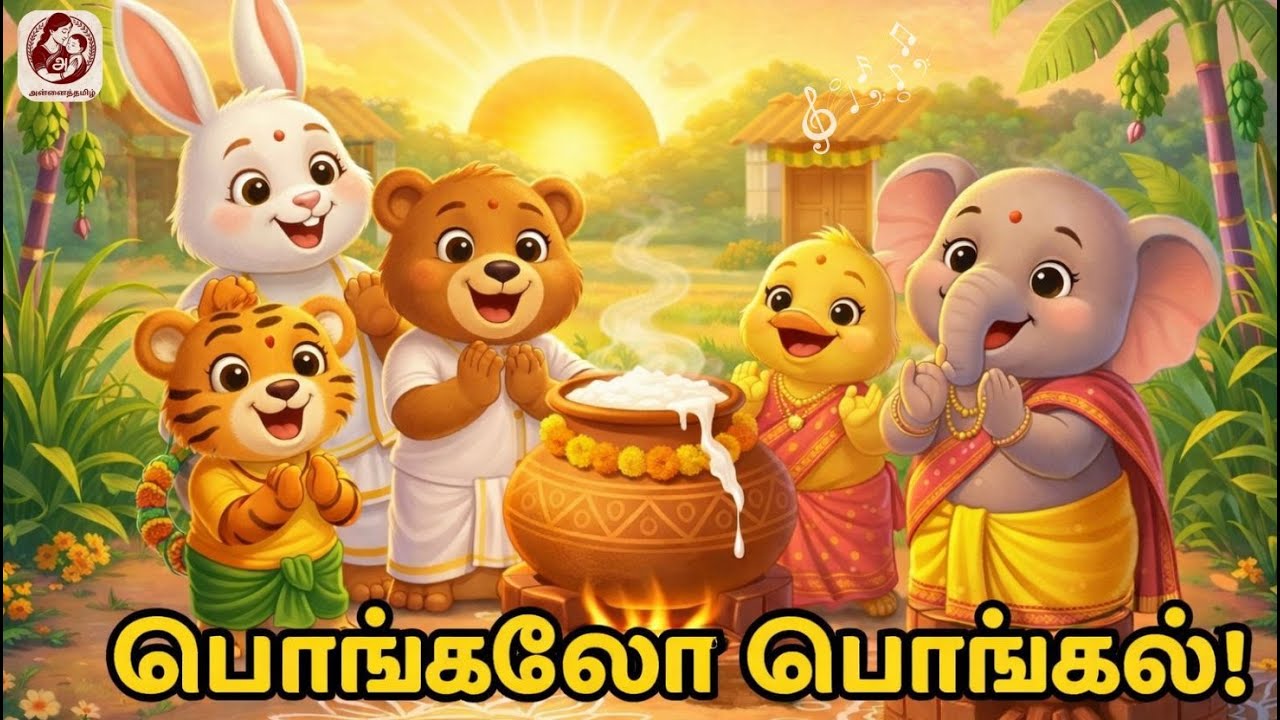 பொங்கலோ பொங்கல்! 🐯🌾  தைப்பொங்கல் குழந்தைகள் பாடல்  Pongal Song for Kids #tamil #pongal