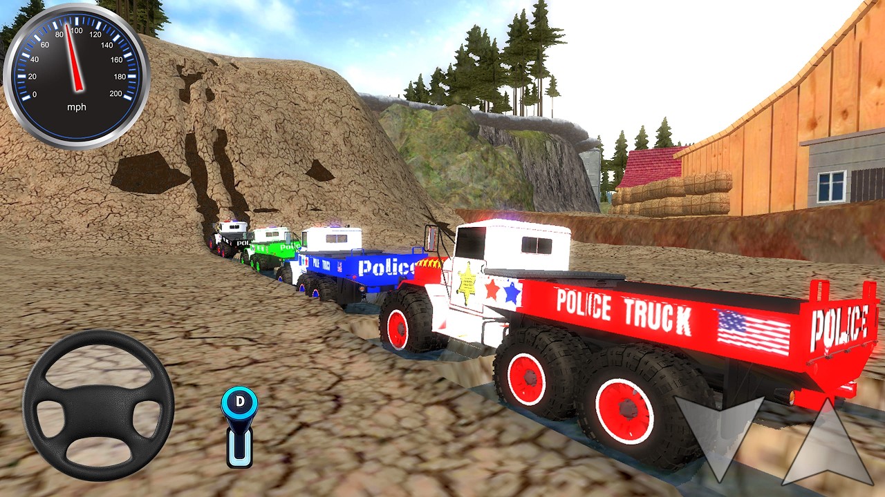 Juegos de Carros - Transporting US Police Monster Trucks - Car Extreme Racing Android [Gameplay]
