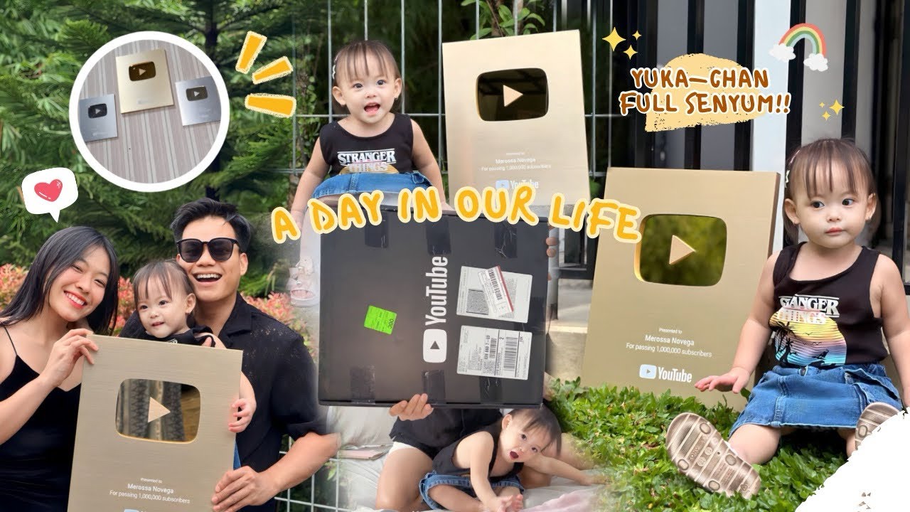 YUKA-CHAN UNBOXING GOLD PLAY BUTTON ! | a day in our life