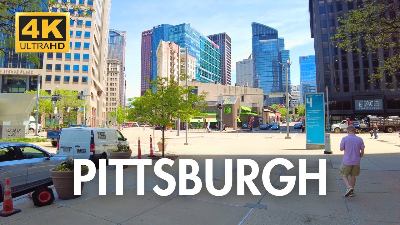 Downtown Pittsburgh Spring Walking Tour | Steel City Pennsylvania 4K