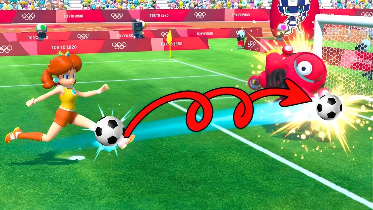 Crazy Football Skills! Peach&rsquo;s Super Shot Beats Luigi, Waluigi & Sonic | Mario & Sonic Tokyo 2020
