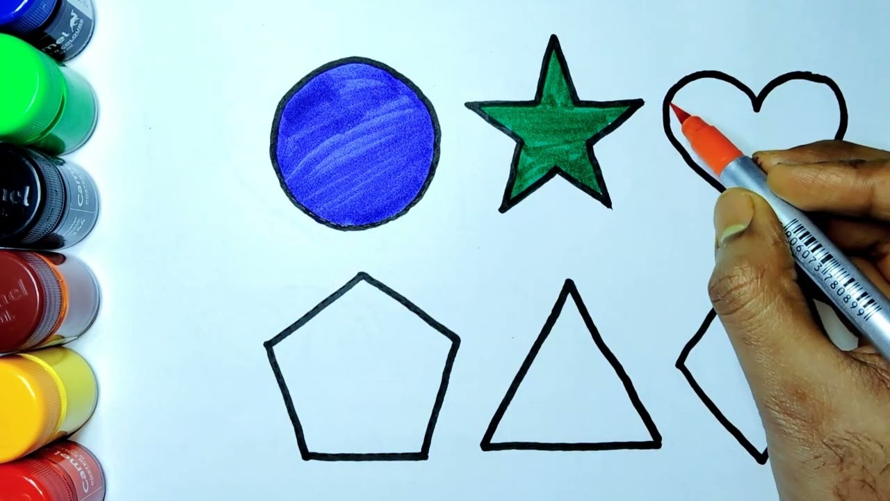 Learn Shapes, Colors for Kids & Toddlers 2d shapes colors for toddlers, Circle Star Heart