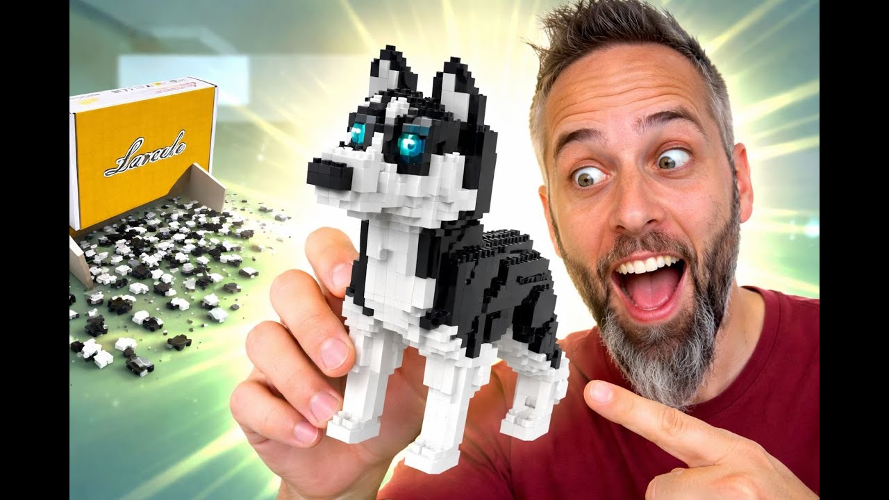 Creating a Husky Pal with Larcele Micro Lego-Style Building Blocks!