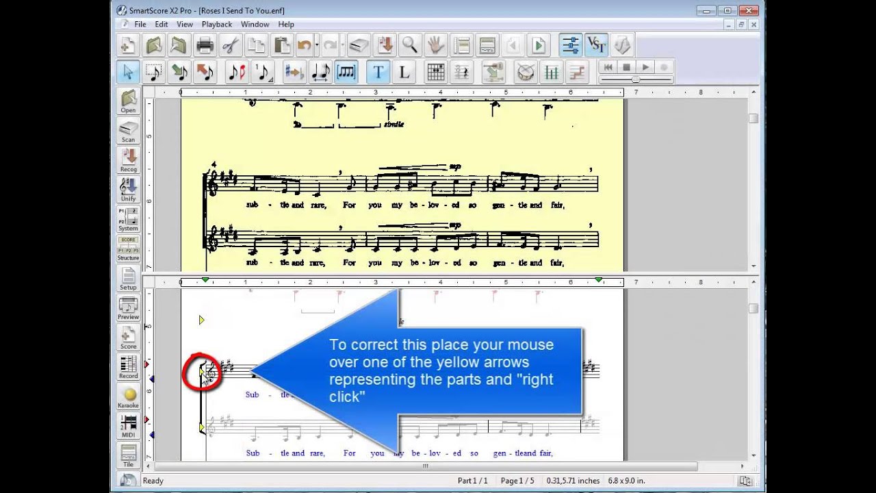 Smartscore Correcting Part Linking