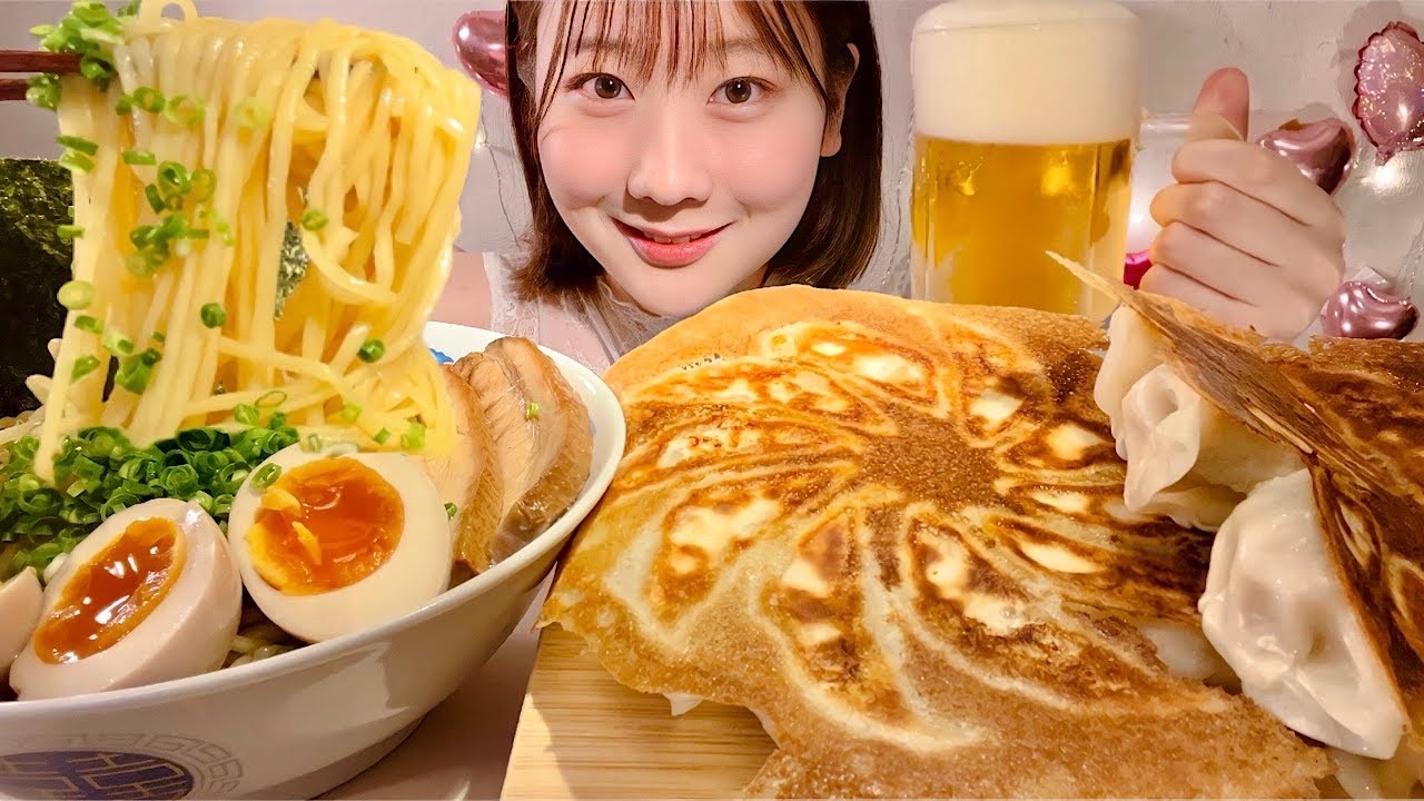 ASMR Рамэн соевый соус Пельмени Гёдза【русские субтитры】【Mukbang/ Eating Sounds】