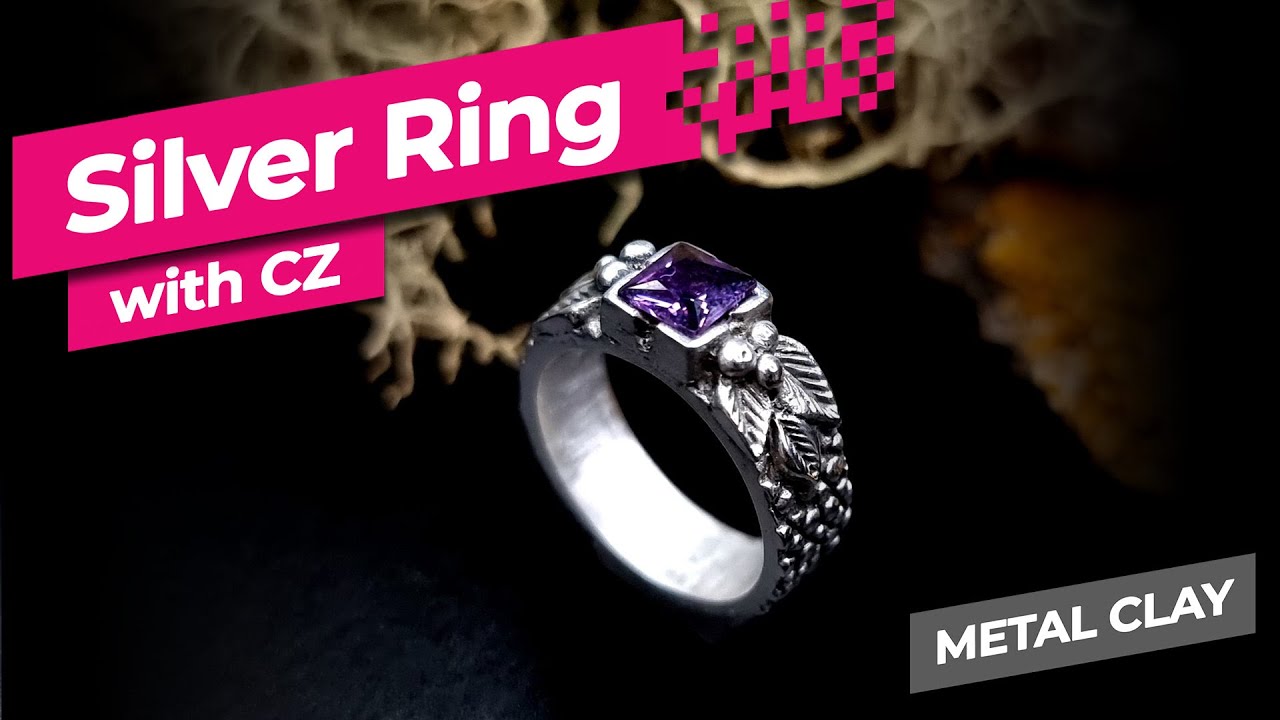 Silver Metal Clay Tutorial: How to create a silver ring with Cubic Zirconia from silver clay