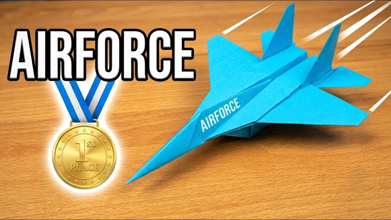 ✈️ How to Make an AIRFORCE Paper Airplane | Easy Origami Tutorial That Flies Far