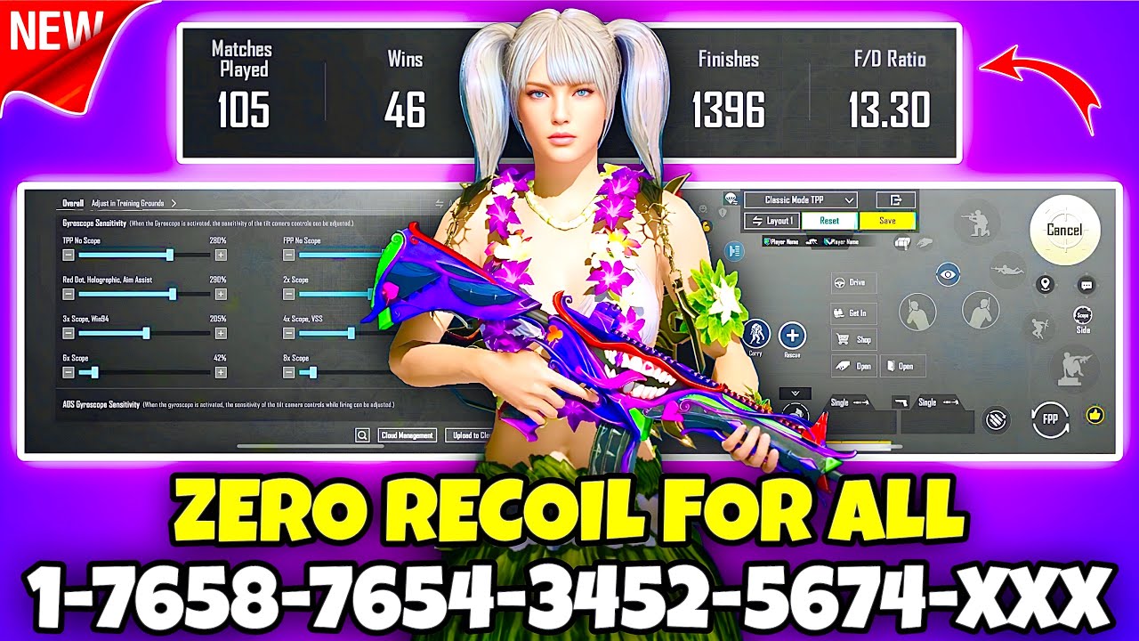 🔥Bgmi sensitivity settings 2025 🥵 | Bgmi best sensitivity settings 😱| Zero recoil sensitivity bgmi.