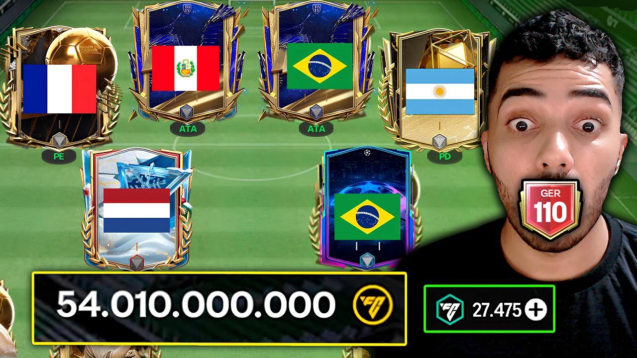 MELHOREI o TIME do INSCRITO de 50 BILHÕES com 20 mil FP no FC MOBILE 🤑