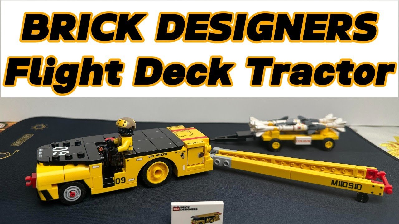 Lego built Flight Deck Tractor by BRICK DESIGNERS.