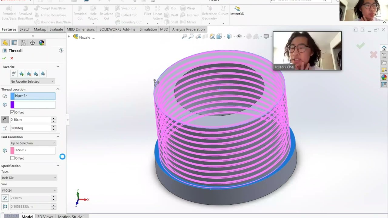 nozzle, nut and ball part design