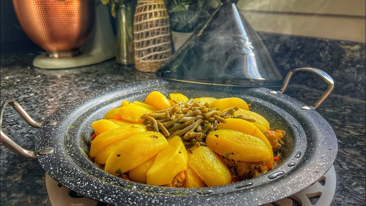Le Tajine de boulettes de viande pommes de terre haricots verts 🇲🇦
