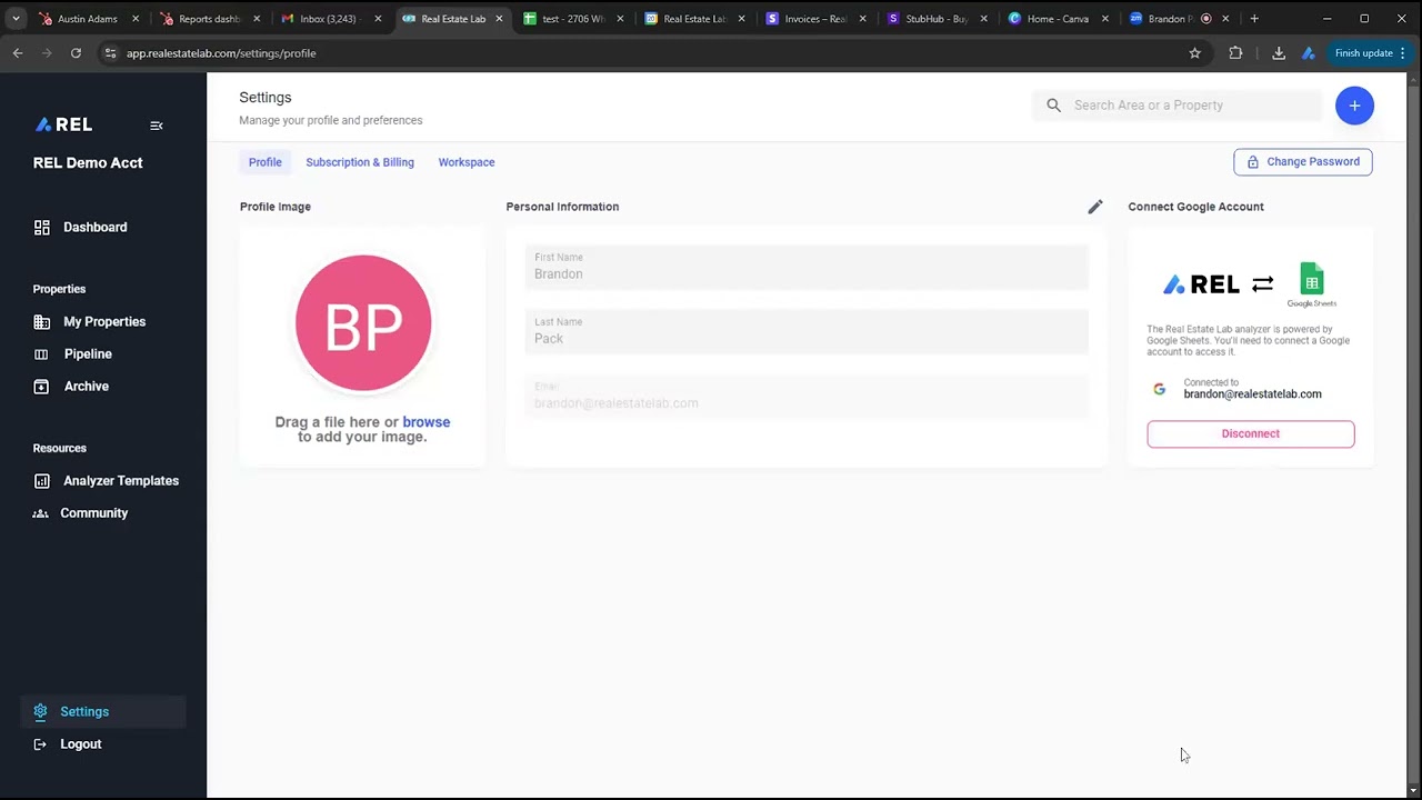 REL HELP: Edit Settings and Subscription in Your REL Account