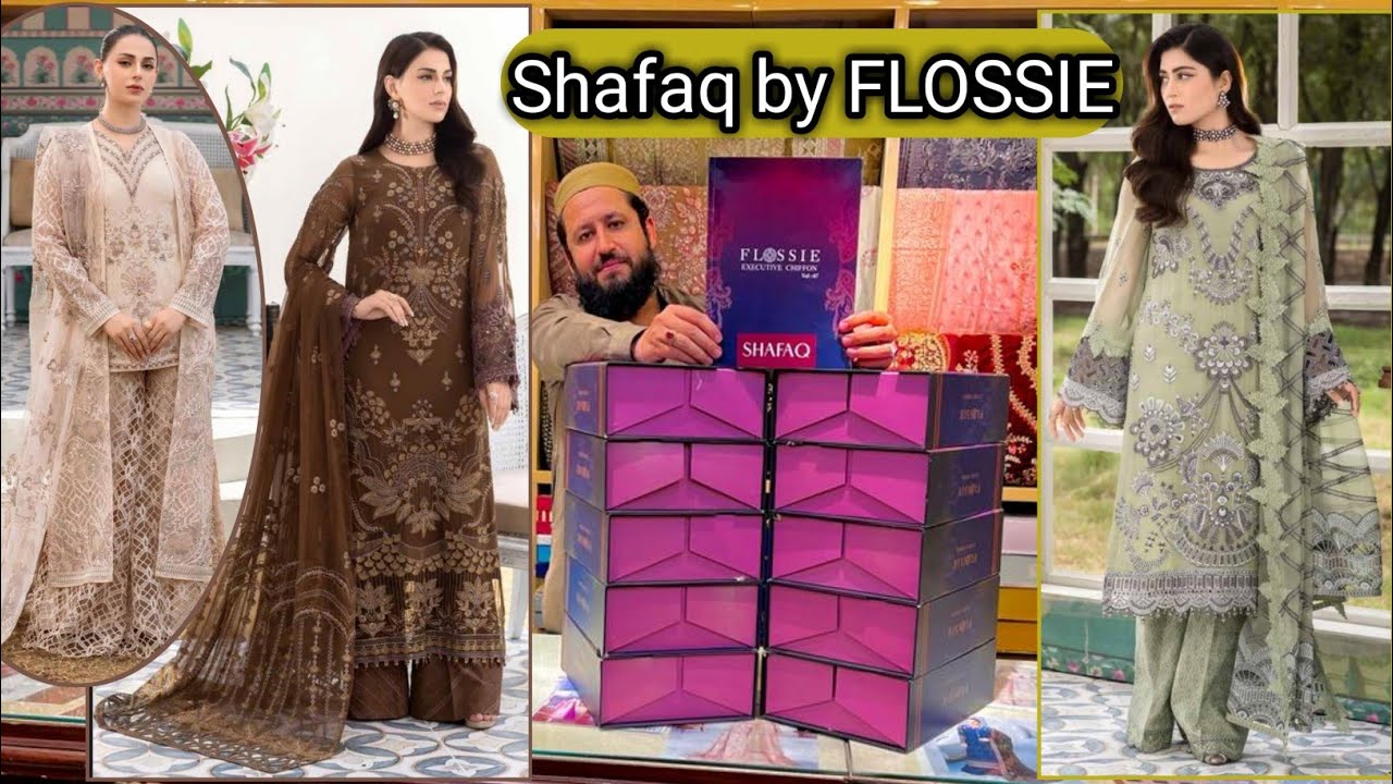 Flossie 💫 Shafaq Luxurious Valume-07 One of the best Quality Machine and Hand Embroidery on Chiffon