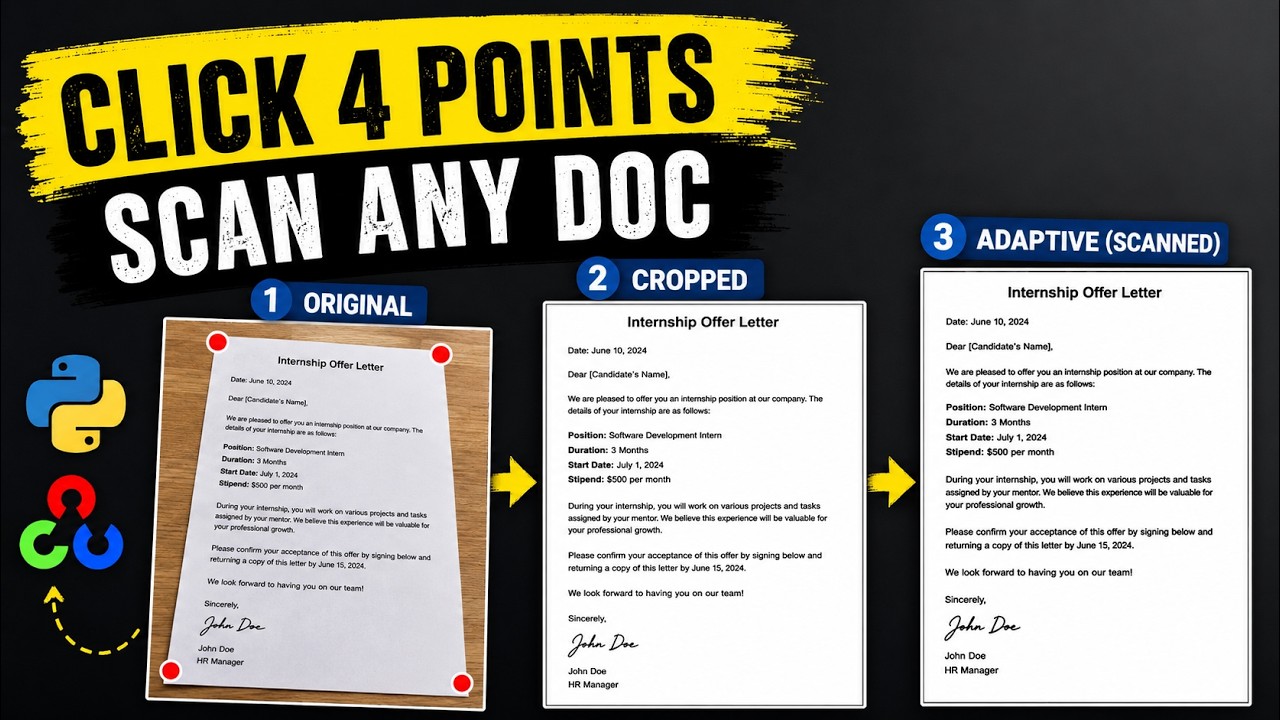 Build a Document Scanner in Python | OpenCV Perspective Transform