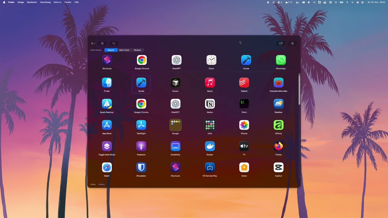 Launchie Alternatives Launchpad MacOS 26 Tahoe Deutsch