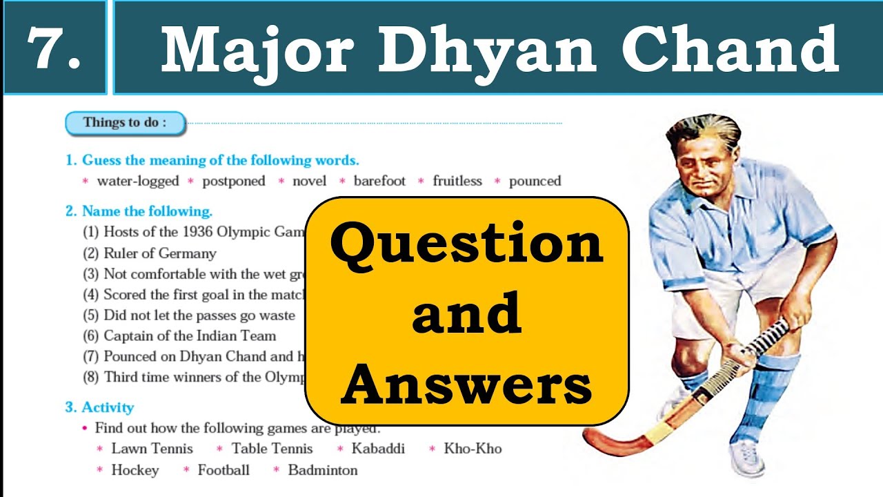 7. Major Dhyan Chand | Question answers | English Balbharati | Standard 5 | Maharashtra State Board