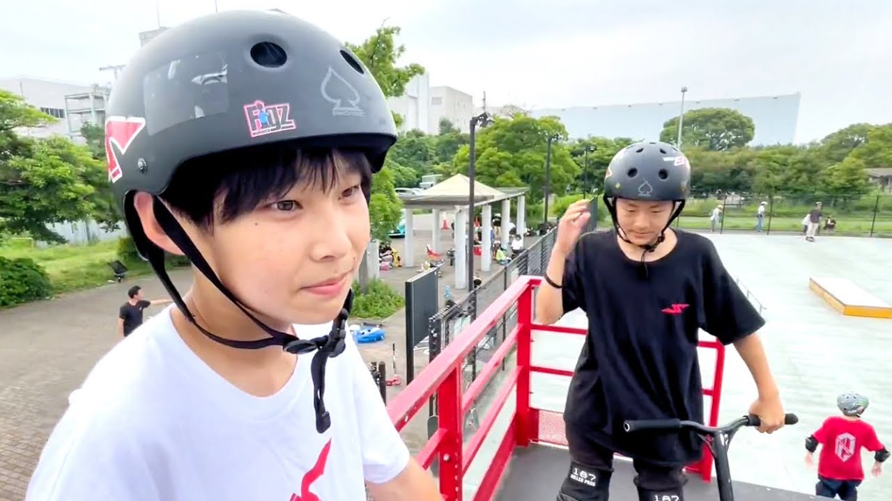 スクータートリック【城南島海浜公園 スケボー広場】第２７弾 / このパーク最高！！特にアップレールマジで良いw