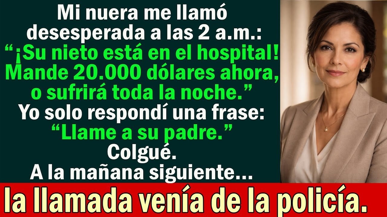 Mi nuera llamó a las 2 a m  exigiendo $20,000 por mi nieto — colgué  A la mañana siguiente…