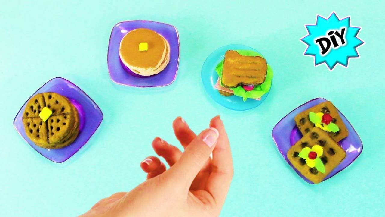 🥪 Como Hacer Comida MINIATURA para muñecas Barbie RECICLANDO! HotCakes, Wafles, Pan y Sandwiches