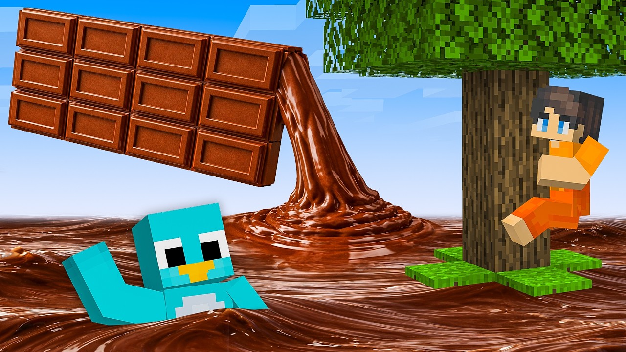 В Minecraft каждую минуту тающий шоколад поднимается всё выше.