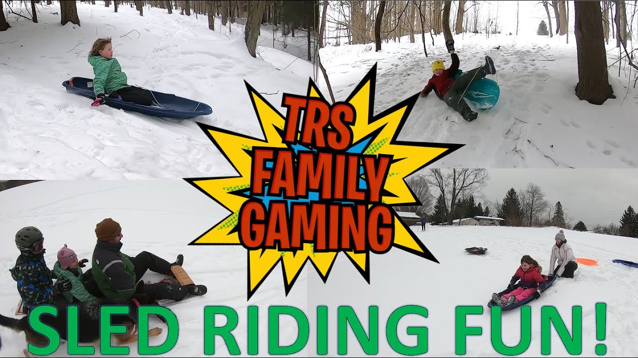 Sled Riding Winter Fun - Kids Snow Sledding - TRS Family Gaming