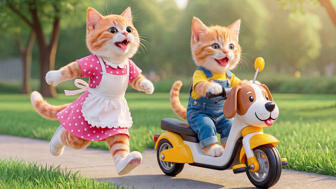 💖🚗 From Fear to Hope: Mama Cat Rescues Ginger Kitten&rsquo;s Toy Car and Fixes the Road Together 🐱✨