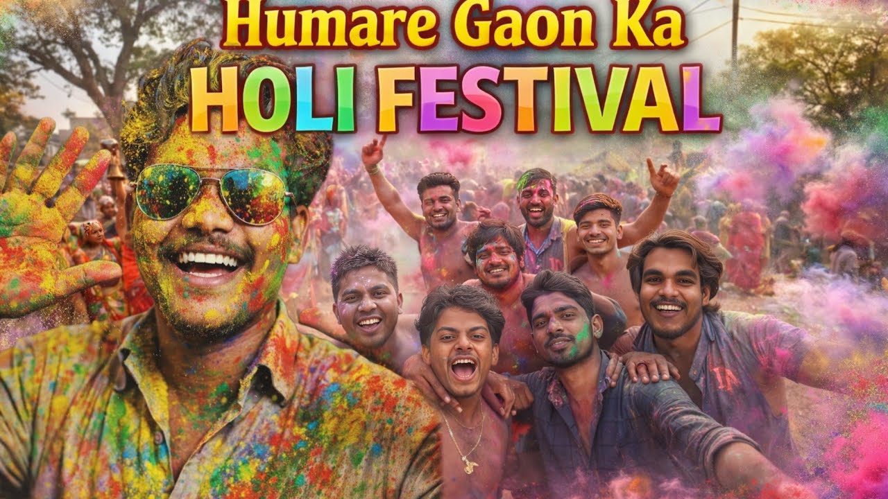 Humare Gaon Ka Holi festival Bahut Dumdham Se happy Holi Bhai log 😎😎😎