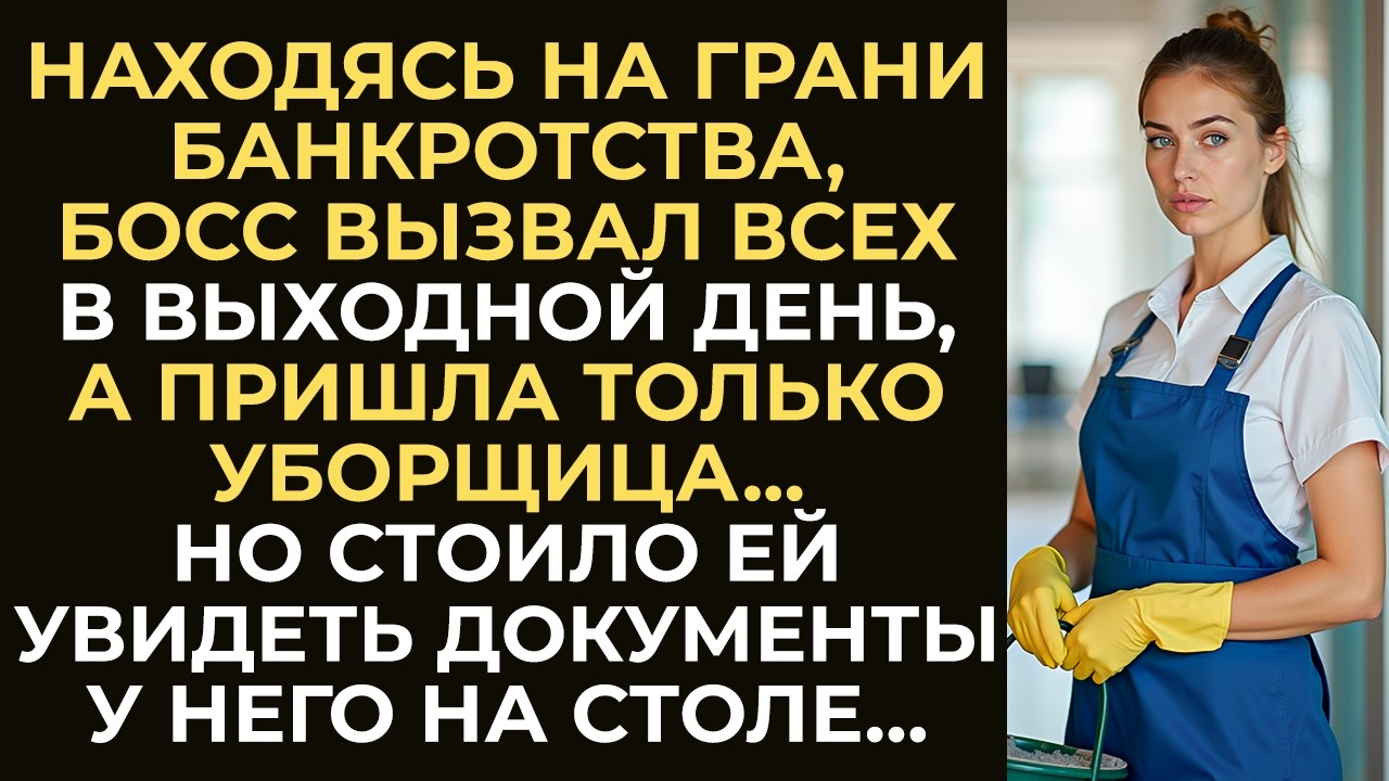 Находясь на грани банкротства, директор не ожидал, что вышедшая в выходной день на работу уборщица…