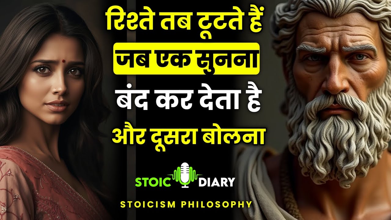 रिश्ते तब टूटते हैं जब एक सुनना बंद कर देता है और दूसरा बोलना | Stoicism Philosophy | Stoic Diary 