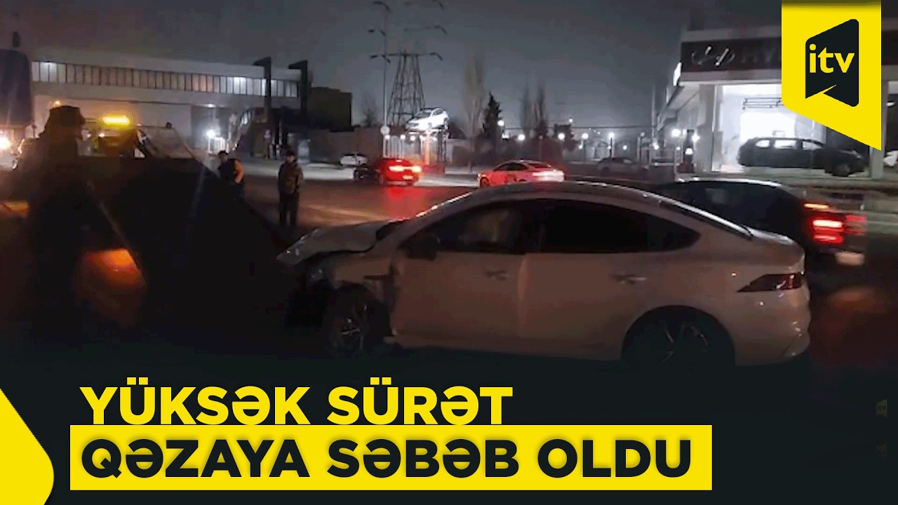 Ziya Bünyadov prospektində qəza: avtomobil bir neçə dəfə dövrə vurdu
