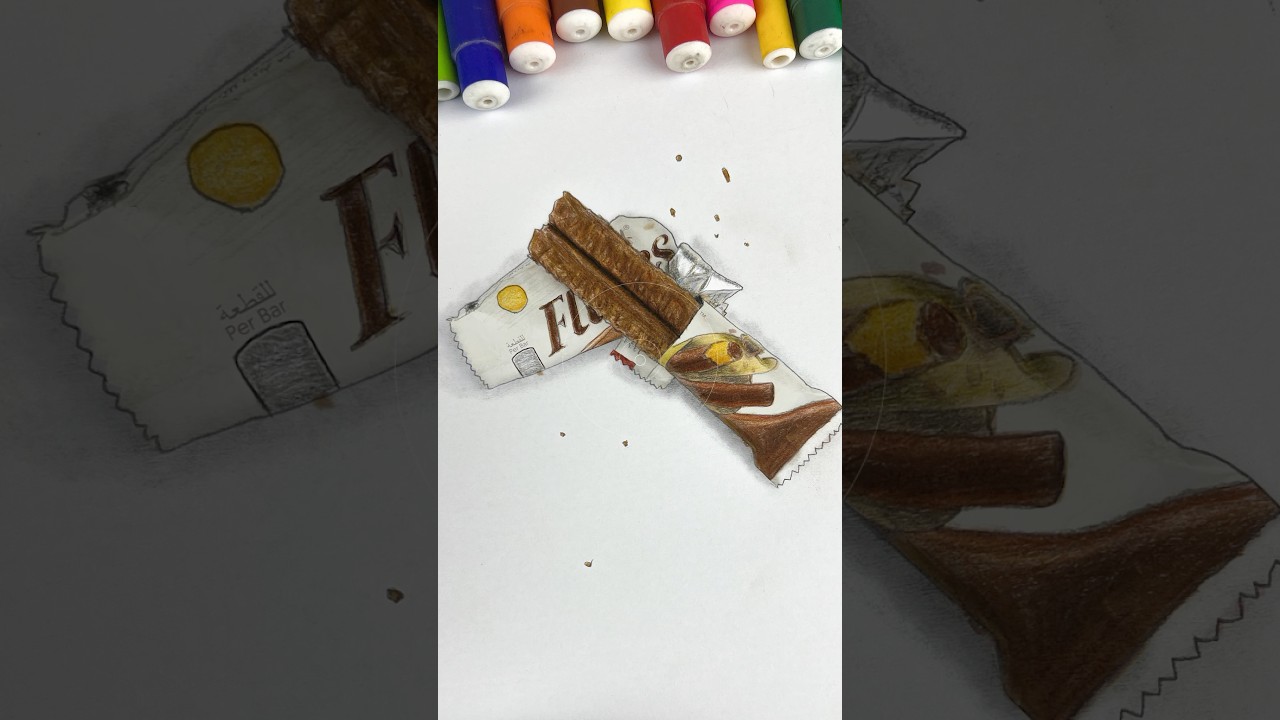 Drawing 3d chocolate 🍫 easy drawing tutorial #art #drawing 3d drawing