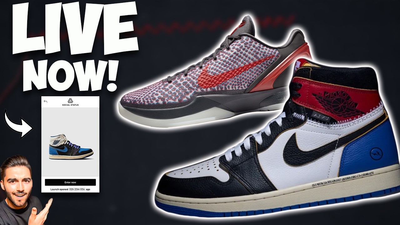 LIVE NOW UNION JORDAN 1 FRAGMENT RAFFLES! KOBE 6 3Ds & CENTRAL CEE AIR FORCE 1s!