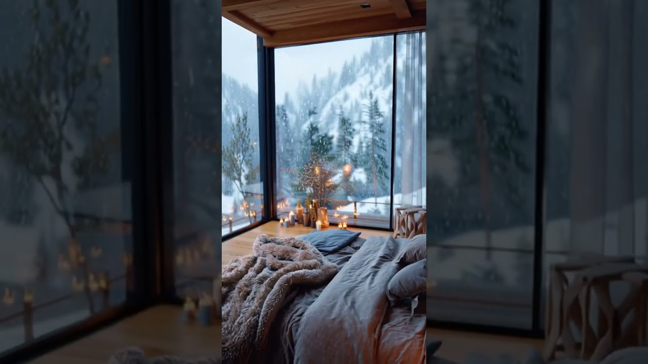 Acogedora caba&ntilde;a en un d&iacute;a nevado #house #relax #snow #home #travel #winter #peace #chill #sleep