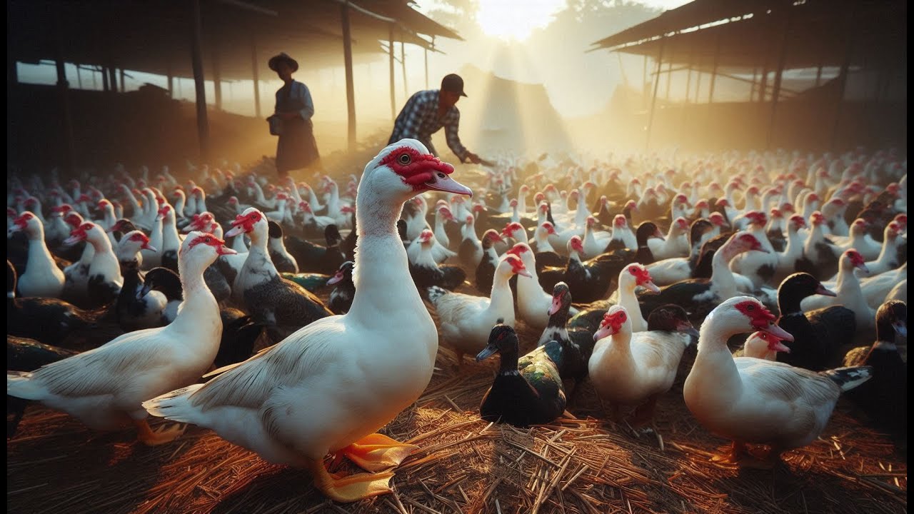 Great Muscovy Duck Farm - How to raise 30,000 Muscovy ducks in the field