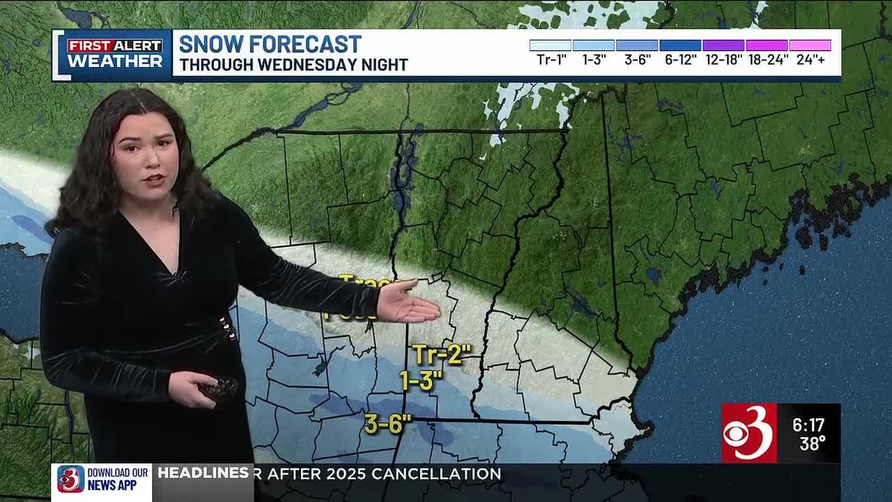 Snowfall returns Wednesday for Southern Vermont, then widespread snow Friday