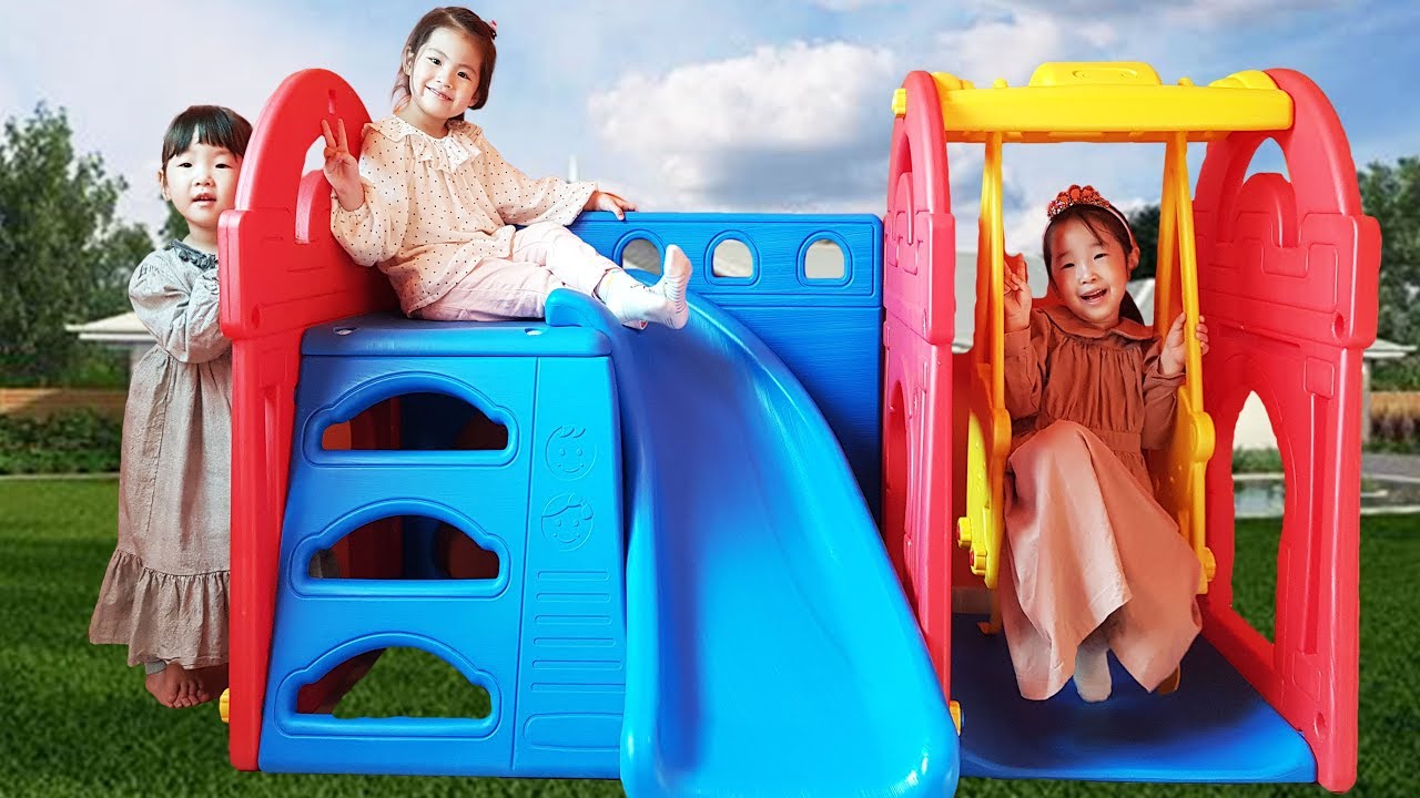심심할때는 친구들과 같이 놀아요!! 서은이의 키즈펜션 놀이터 미끄럼틀 타요 아쿠아리움 선물 Pension for Kids with Friends Tayo Gift