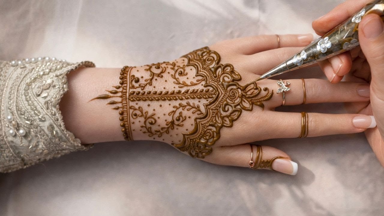 Stylish Quick Henna Design For Back Hand | Easy and Simple Mehndi Design Tutorial #mehndi #henna