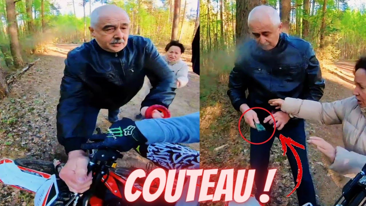 😡IL RAGE ET VEUT POIGNARDER UN MOTARD AVEC UN C0UTEAU !😡