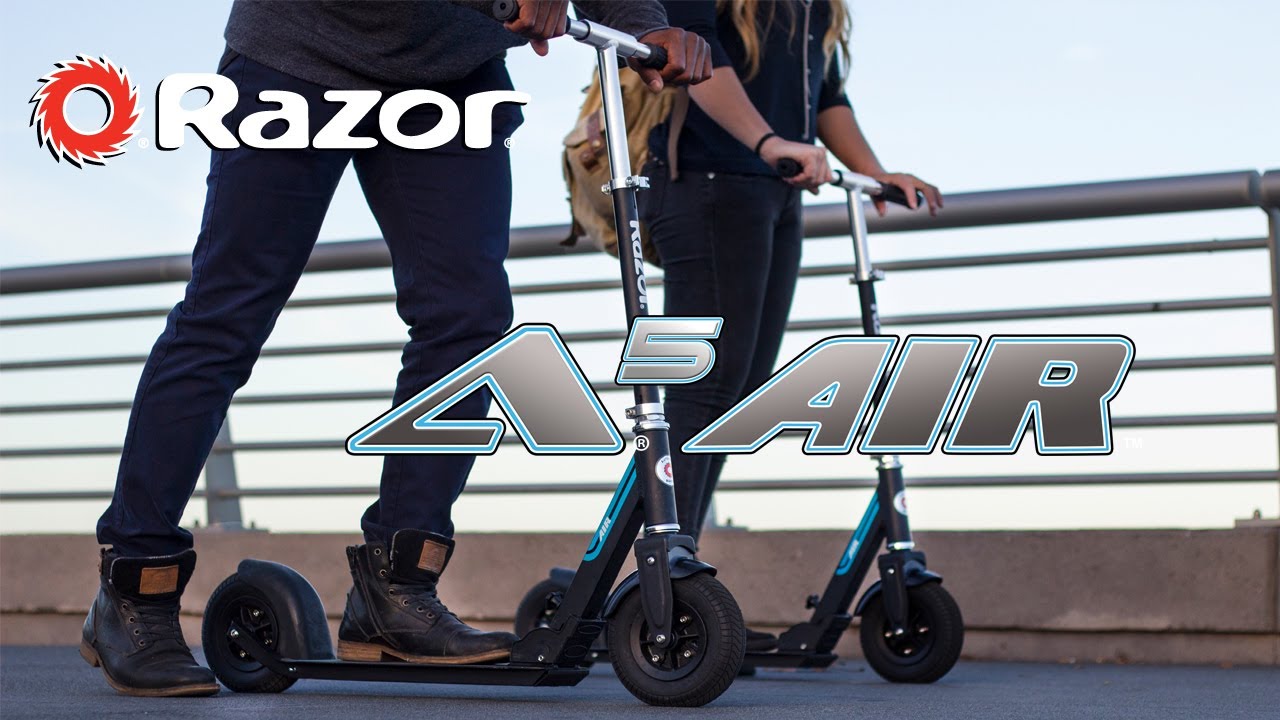 Razor A5 Air Peso Ligero, Portable Scooter, Edades 8 o más, 100 kg Peso Max del Usuario, Negro