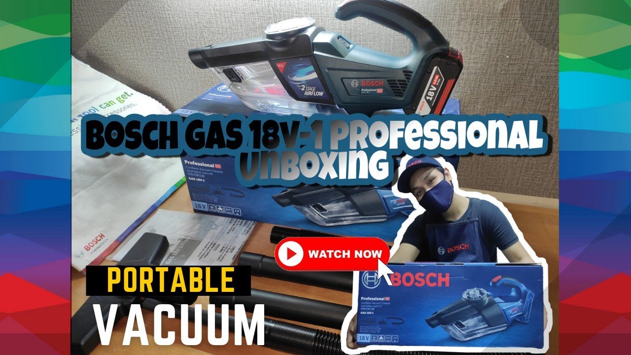 BOSCH GAS 18V-1 Professional Cordless Vacuum Cleaner - Unboxing + Quick Testing