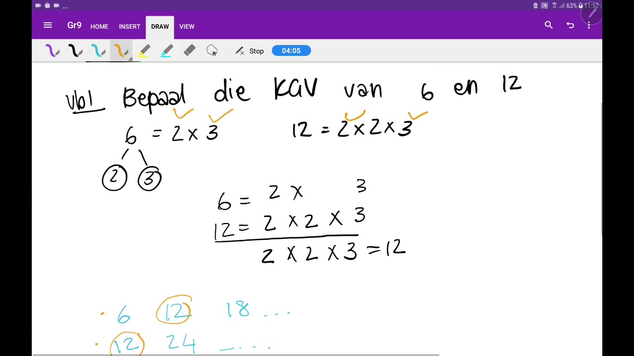 (Gr 9) Kleinste gemene vaktor (KGV)