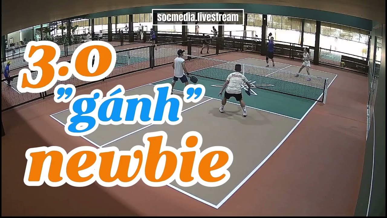 #pickleball Full Trận Anh Hữu Bành 3.0 gánh Sóc Newbie trước cặp Thắng Cầu Lông 5.5