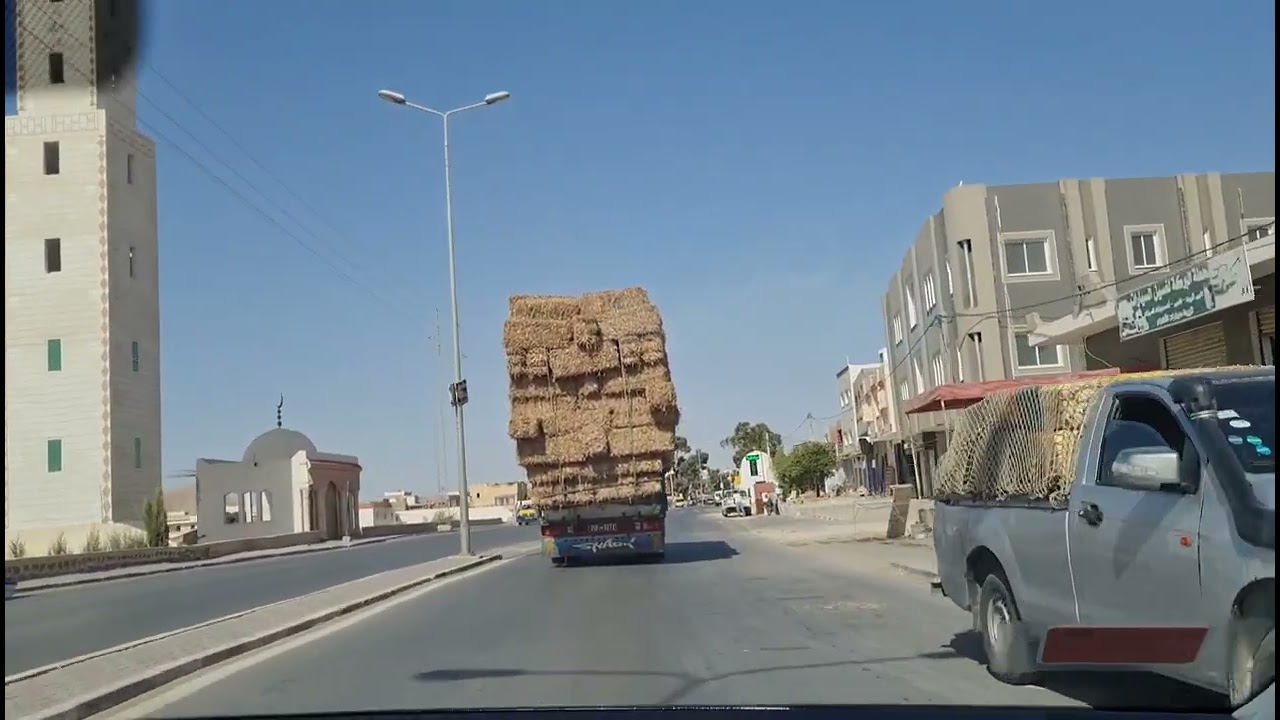 Driving in Tunisia on a stretch of Flo's road trip!