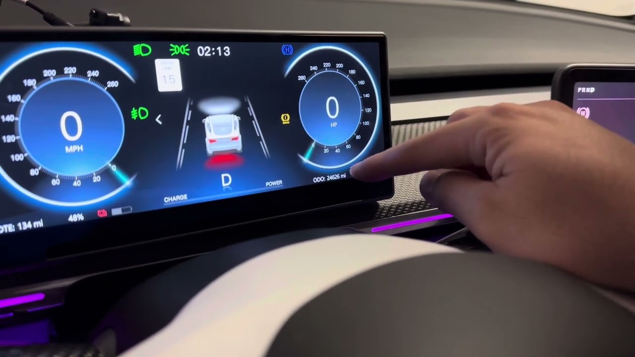 Tesla Model Y/3 NEW F9 Instrument Cluster with Air Vents | Apple CarPlay | Android Auto | Camera!